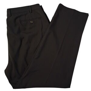 Lauren Ralph Lauren Dress Pants Mens 42/32 Black Flat Front Straight‎ Poly Blend
